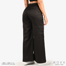 Cargar imagen en el visor de la galería, PANTALON DAMA TEJIDO PLANO LIVIANO DAMA WIDE LEG REF 1200-117
