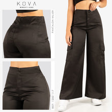 Cargar imagen en el visor de la galería, PANTALON DAMA TEJIDO PLANO LIVIANO DAMA WIDE LEG REF 1200-117