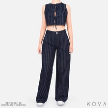 Cargar imagen en el visor de la galería, Set Pantalón Recto y Chaleco AZUL OSCURO – Ref. 1200-139