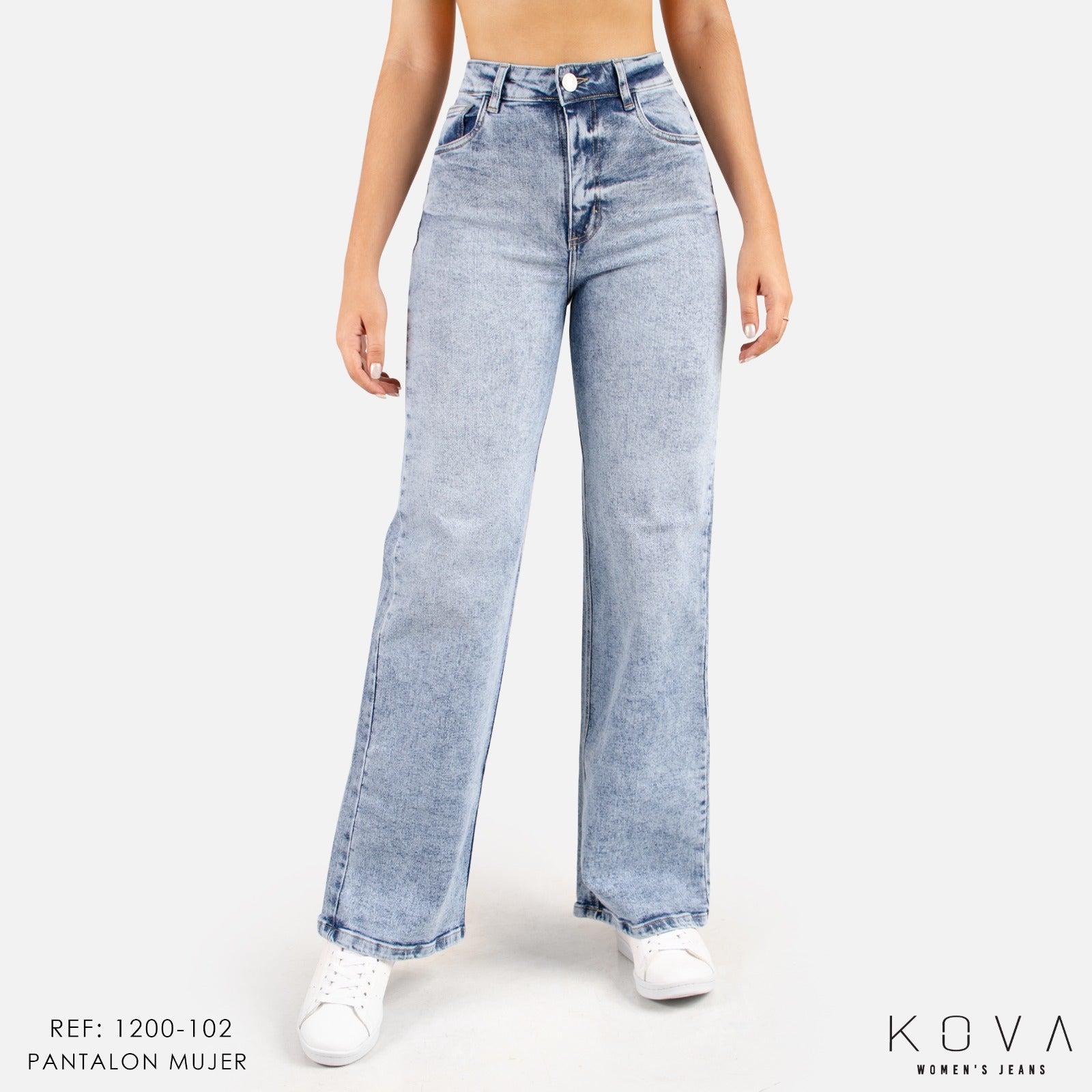 Bota Recta Jeans Tiro Alto Bogota JEAN STRETCH BOTA RECTA 1200-102 B