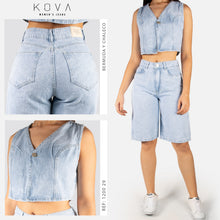 Cargar imagen en el visor de la galería, Conjunto Bermuda y Chaleco en Denim – Ref. 1300-29