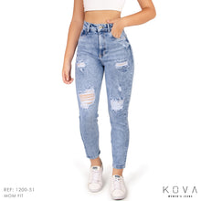 Cargar imagen en el visor de la galería, JEAN MOM FIT RIGIDO TIRO ALTO 1200-51H