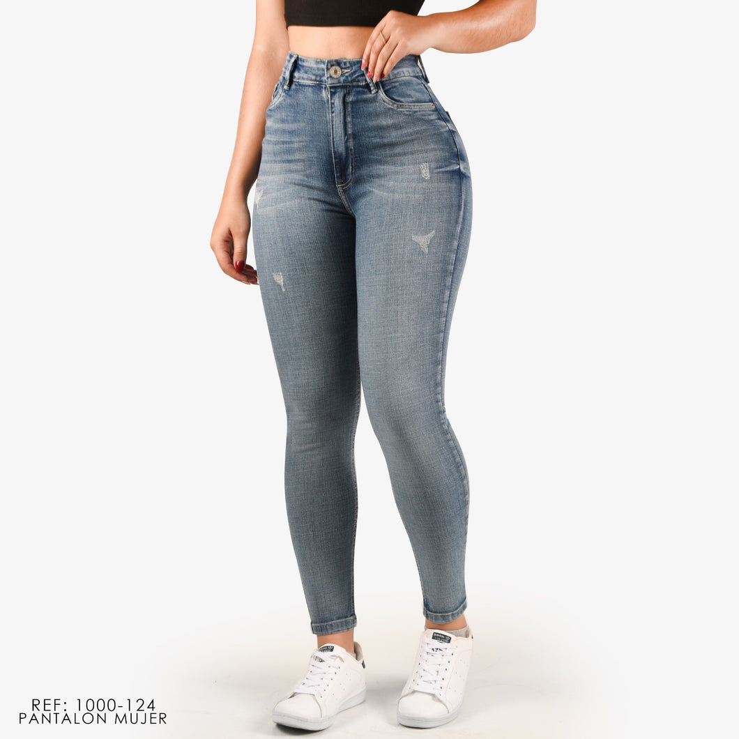 Jeans Mujer Skinny Tiro Alto 1000-124