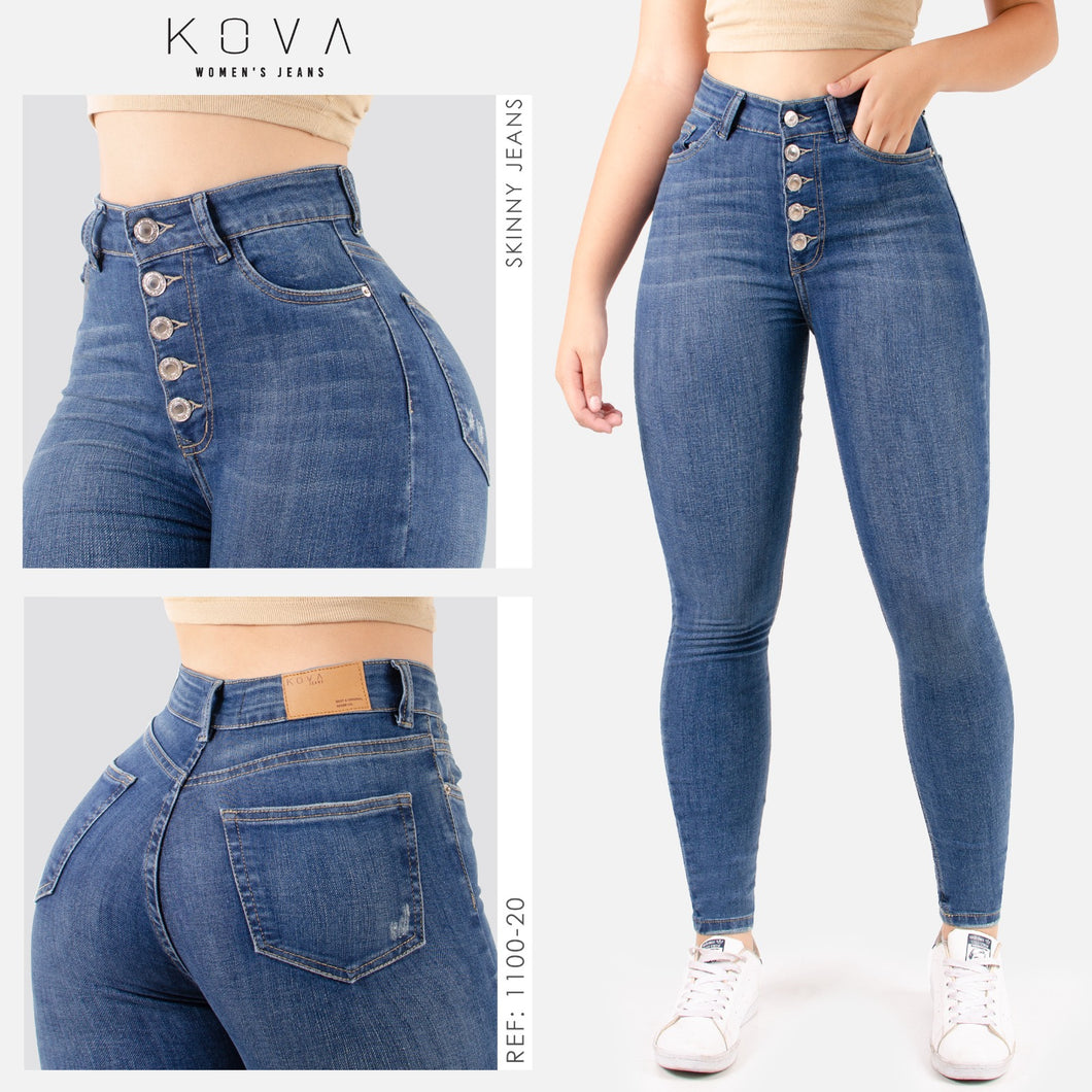 Jeans Mujer Skinny Tiro Alto 1100-20 B